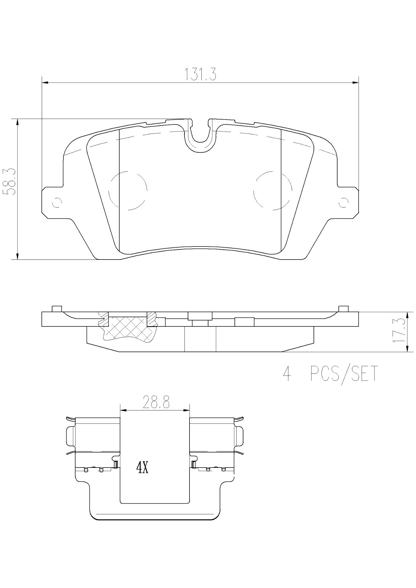 Land Rover Brakes Kit - Pads Rear (Ceramic) LR079935 - Brembo P44021N